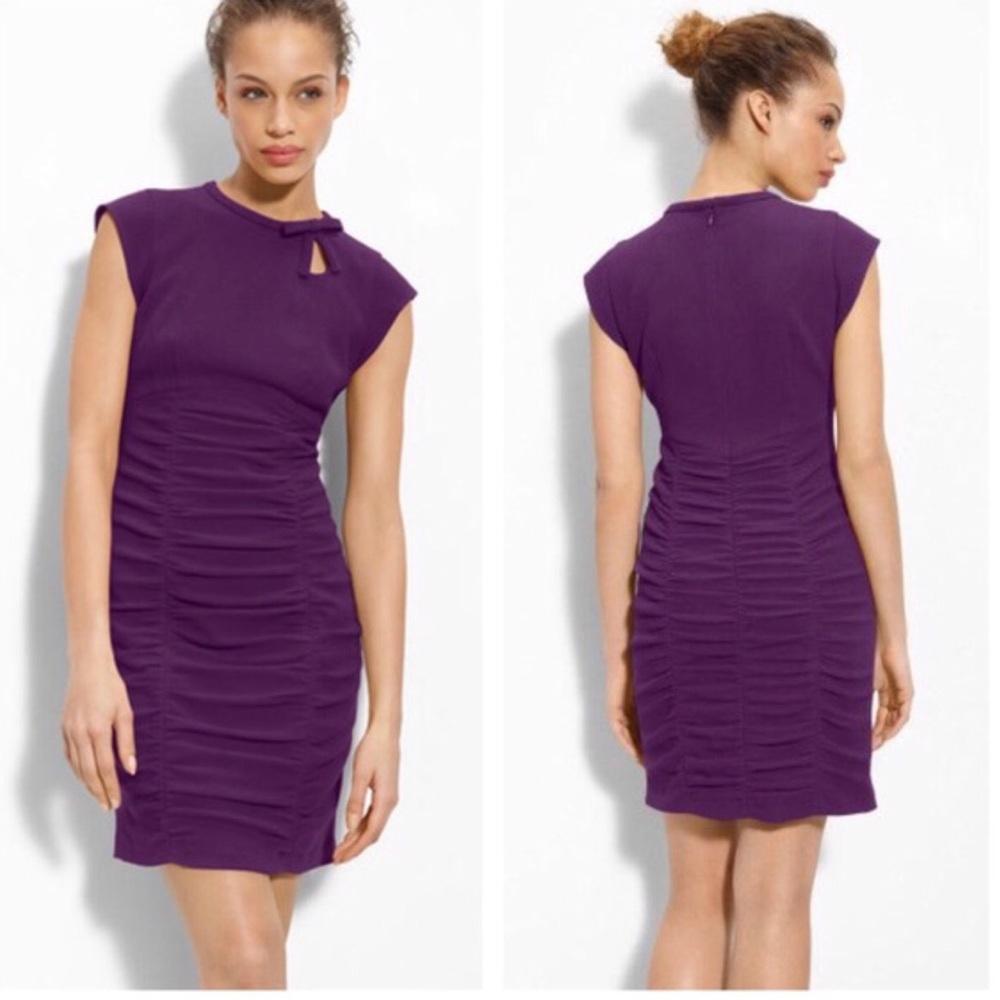 Nanette Lepore ‘Cosmic’ Crepe Ruched Sheath Dress